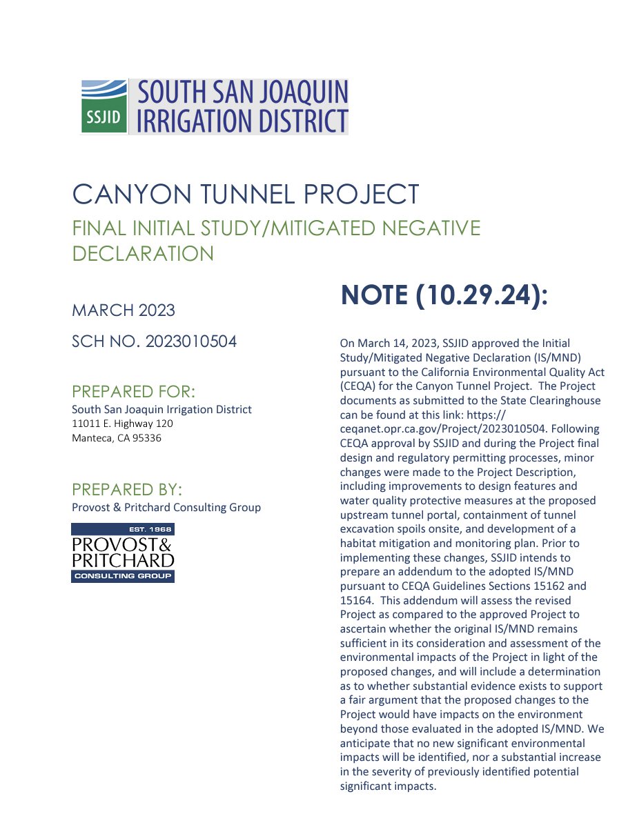 FINAL INITIAL STUDY: MITIGATED NEGATIVE DECLARATION (CEQA) Preview